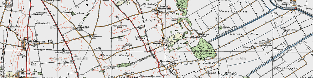 Old map of Nocton in 1923