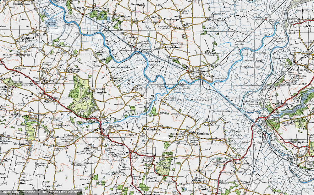 Old Map of Nogdam End, 1922 in 1922