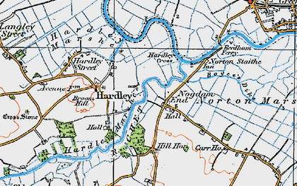 Old map of Nogdam End in 1922