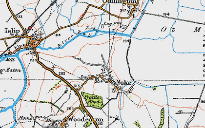 Old map of Noke in 1919