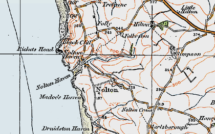 Old map of Nolton Cross in 1922