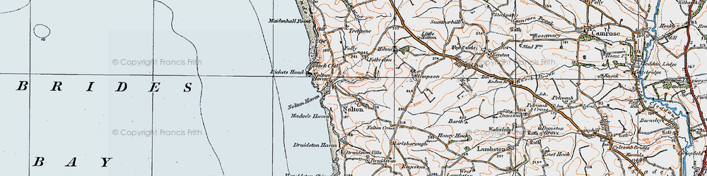 Old map of Nolton Cross in 1922