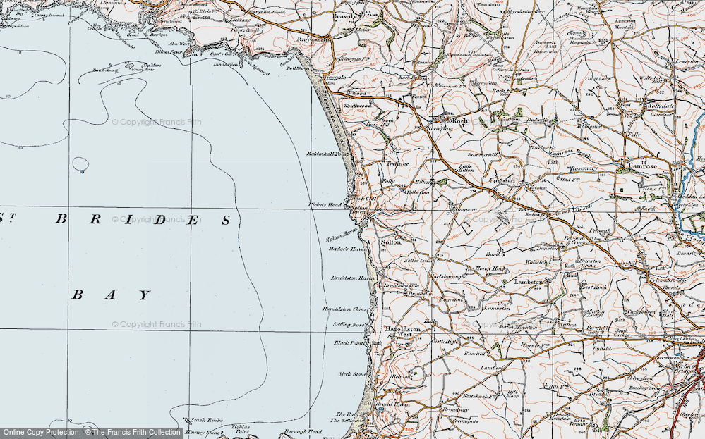 Old Map of Nolton Haven, 1922 in 1922