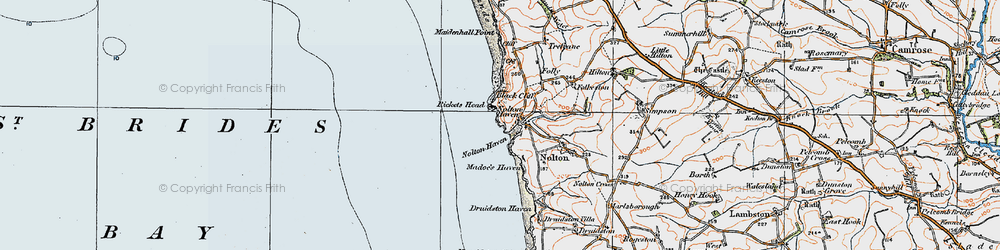 Old map of Nolton Haven in 1922