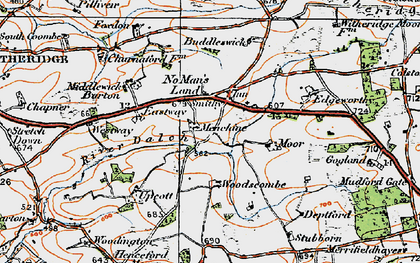 Old map of Woodscombe in 1919