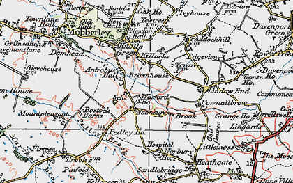 Old map of Bostock Barns Fm in 1923
