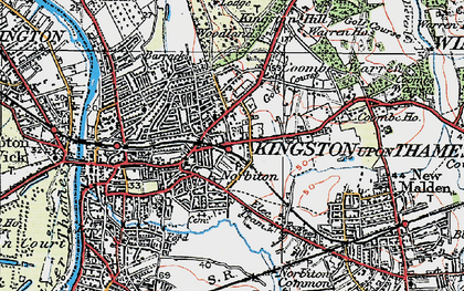 Old map of Norbiton in 1920