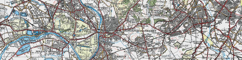 Old map of Norbiton in 1920