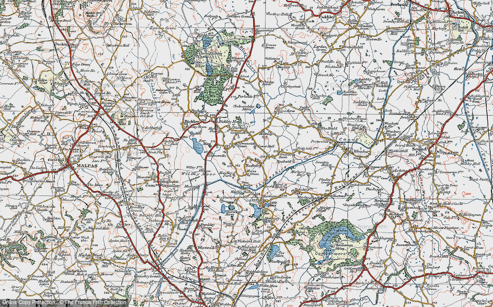 Old Map of Historic Map covering Barmere Ho in 1921