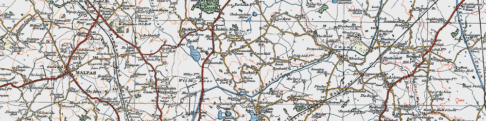 Old map of Norbury in 1921