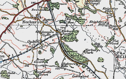 Old map of Norbury Junction in 1921