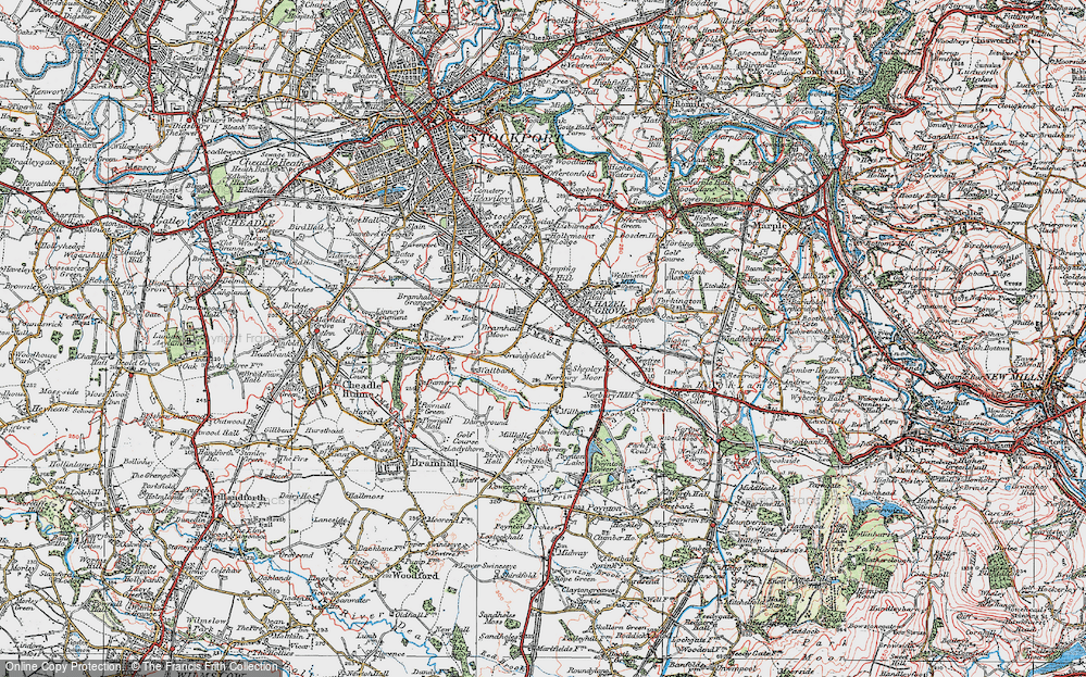 Old Map of Norbury Moor, 1923 in 1923
