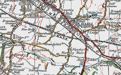 Old map of Norbury Moor in 1923