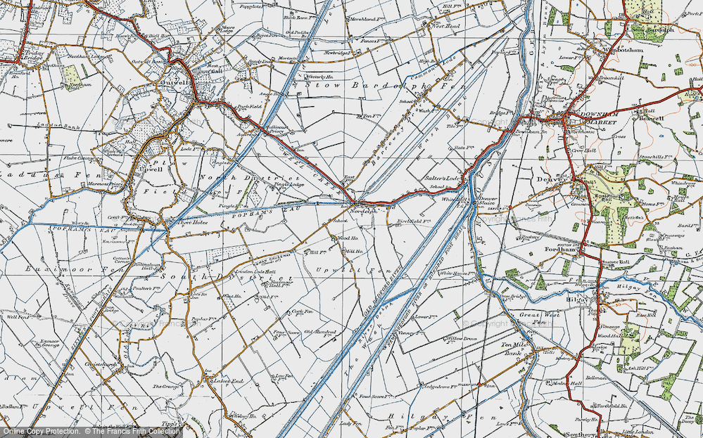 Old Map of Nordelph, 1922 in 1922