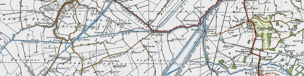 Old map of Nordelph in 1922