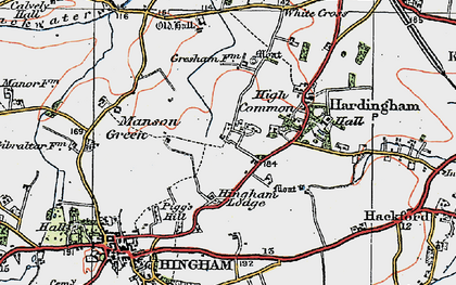 Old map of Nordelph Corner in 1921