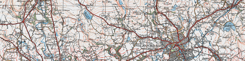 Old map of Norden in 1924