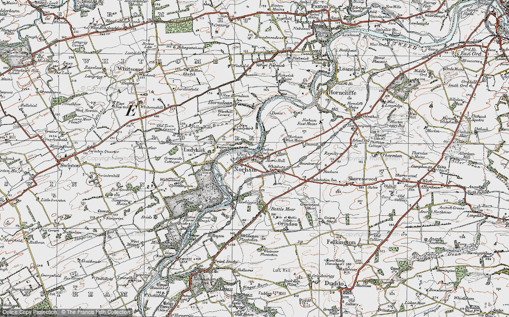 Old Map of Norham, 1926 in 1926