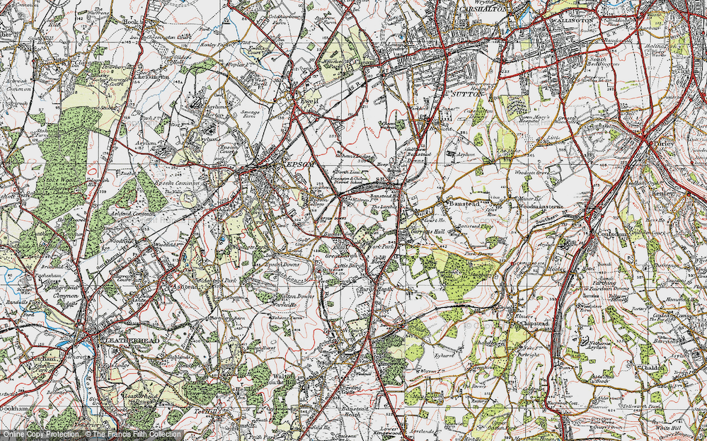 Old Map of Nork, 1920 in 1920