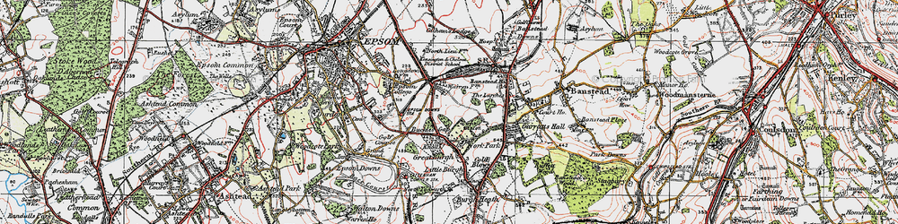 Old map of Nork in 1920