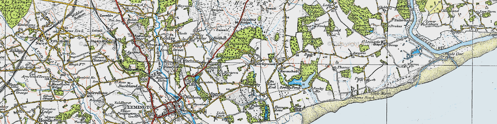 Old map of Norleywood in 1919
