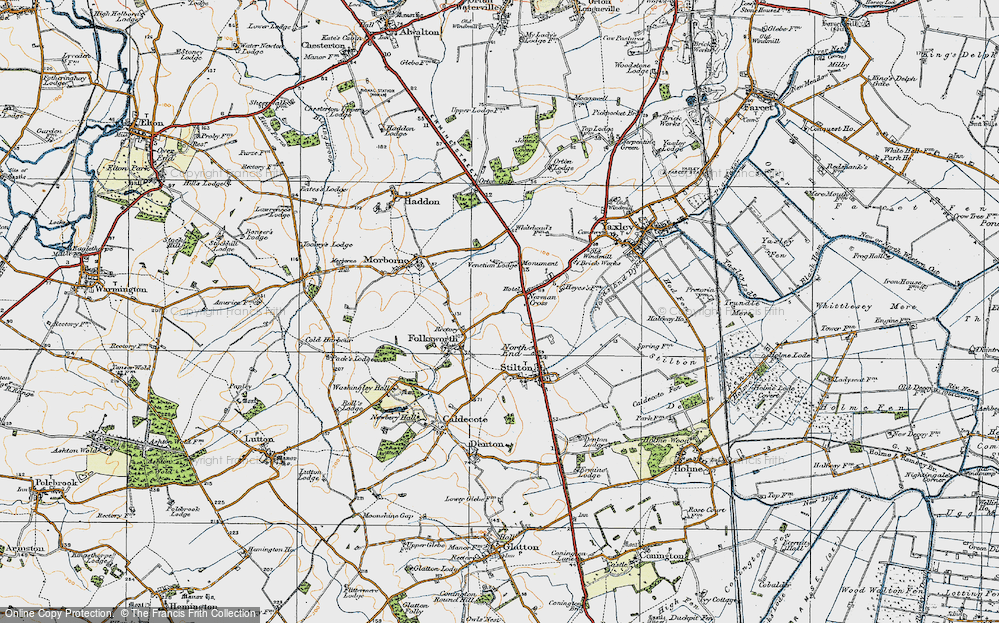 Old Map of Norman Cross, 1920 in 1920