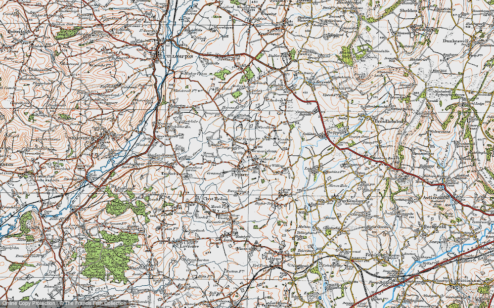 Old Map of Norman's Green, 1919 in 1919