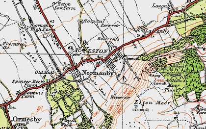 Old map of Normanby in 1925