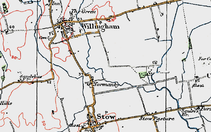 Old map of Normanby by Stow in 1923