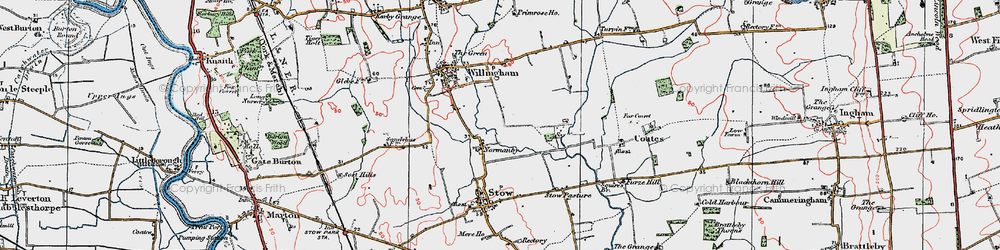 Old map of Normanby by Stow in 1923