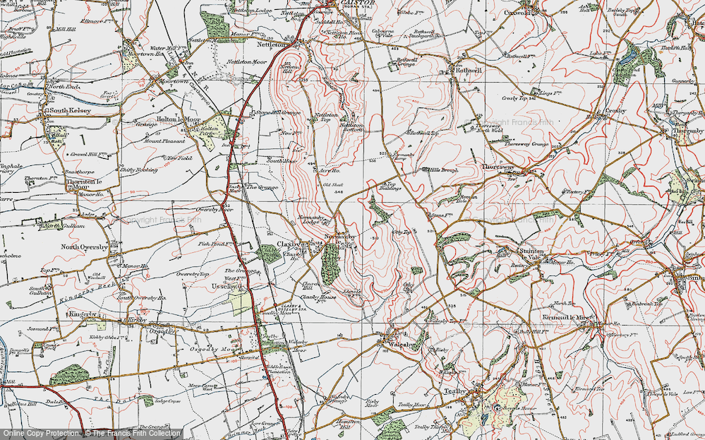 Old Map of Normanby le Wold, 1923 in 1923