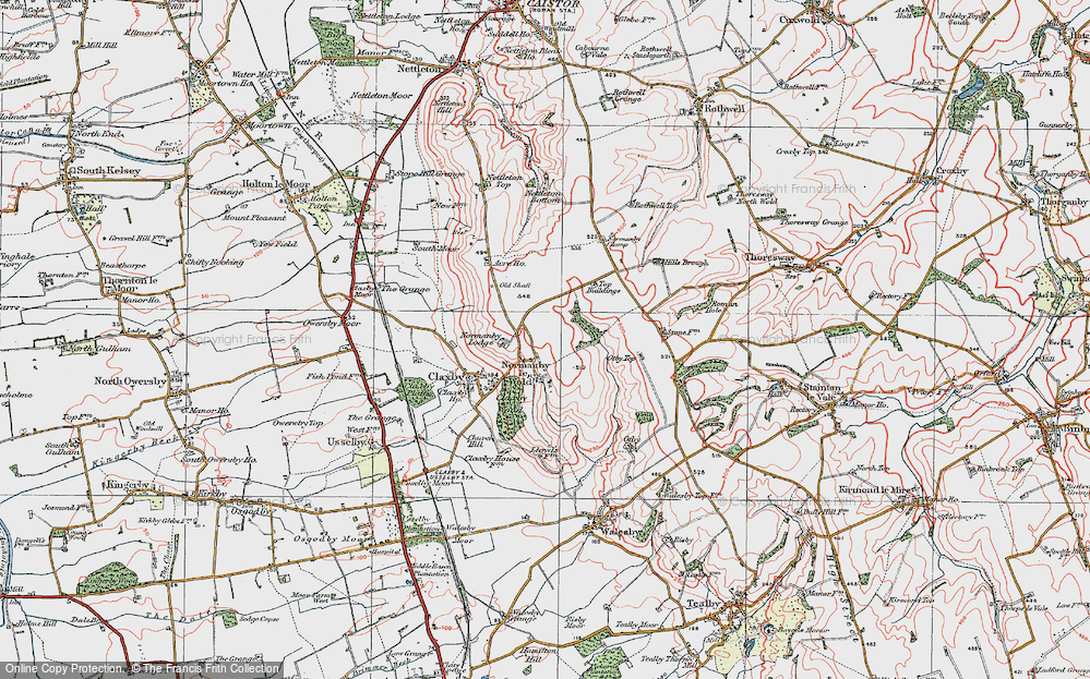 Old Map of Historic Map covering Top Buildings in 1923