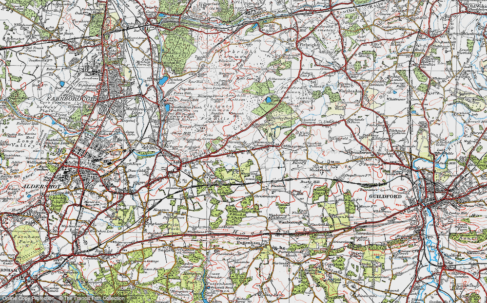 Old Map of Historic Map covering Wyke Common in 1920