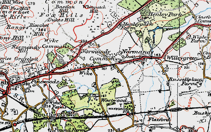 Old map of Normandy in 1920