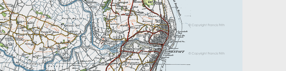 Old map of Normanston in 1921