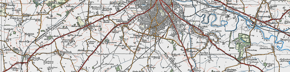 Old map of Normanton in 1921