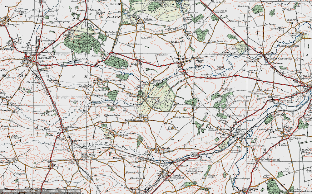 Old Map of Normanton, 1922 in 1922