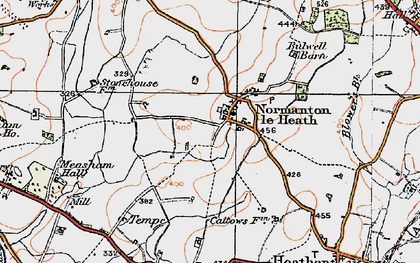 Old map of Normanton le Heath in 1921