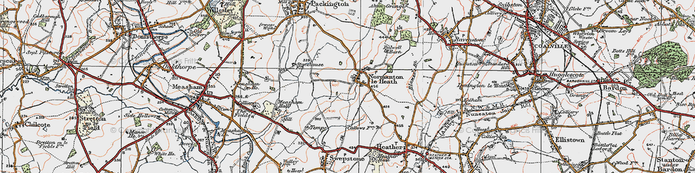 Old map of Normanton le Heath in 1921