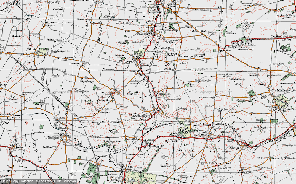 Old Map of Normanton-on-Cliffe, 1922 in 1922