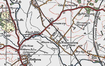 Old map of Normanton on Soar in 1921