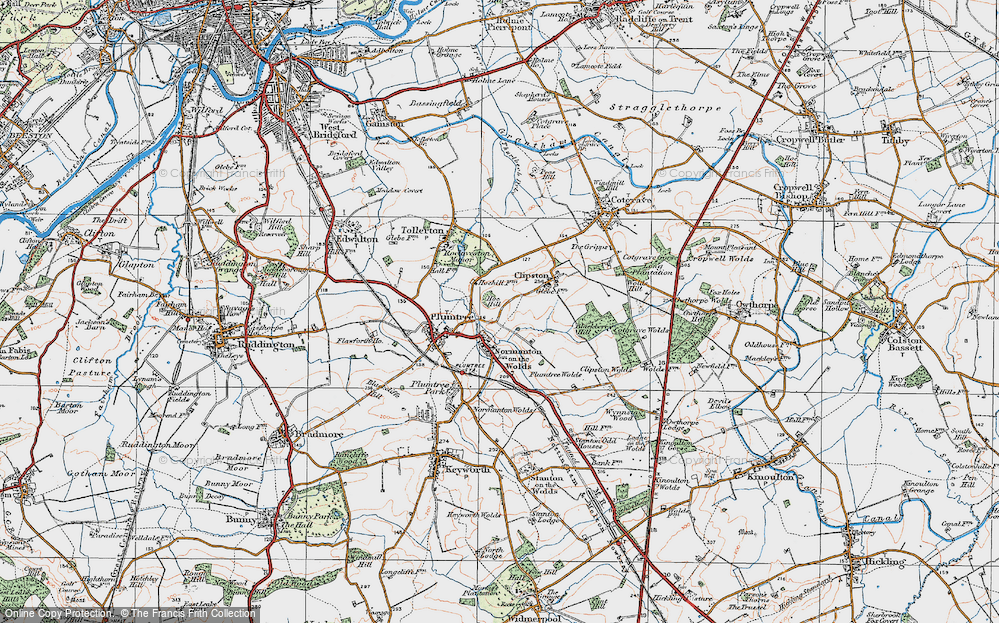 Old Map of Normanton-on-the-Wolds, 1921 in 1921