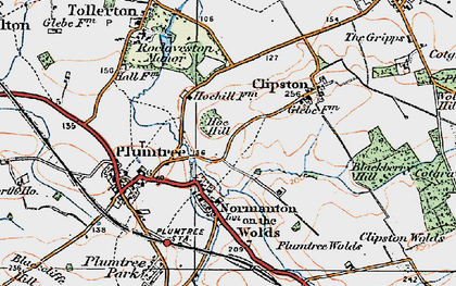 Old map of Normanton-on-the-Wolds in 1921