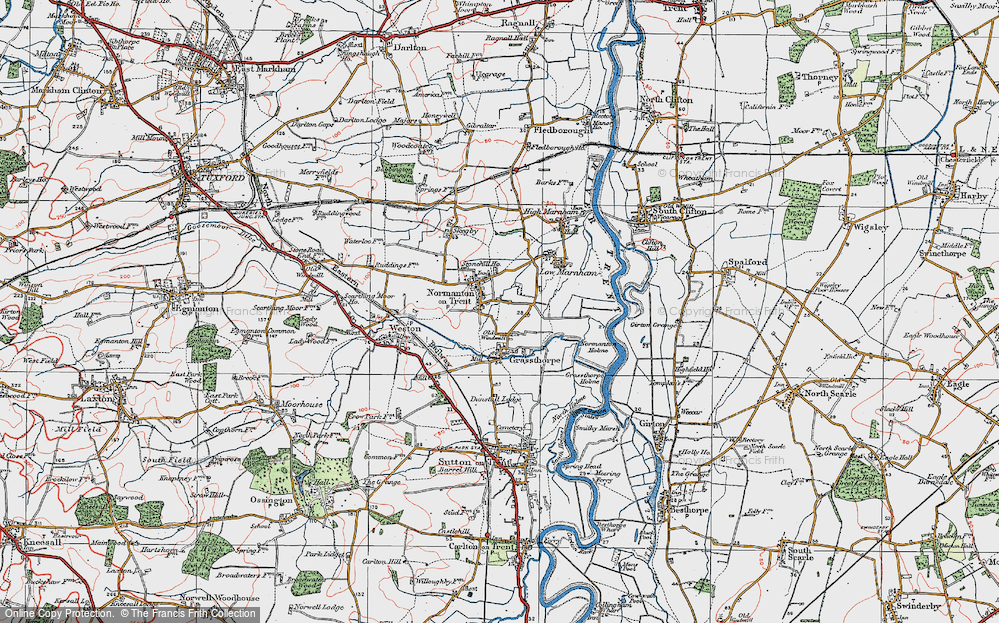 Old Map of Normanton on Trent, 1923 in 1923