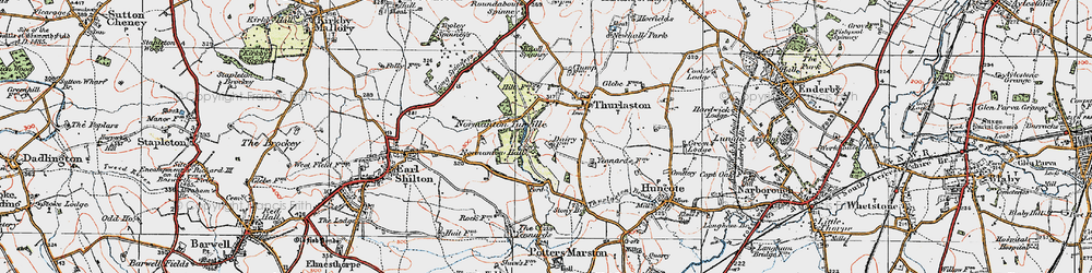 Old map of Normanton Turville in 1921