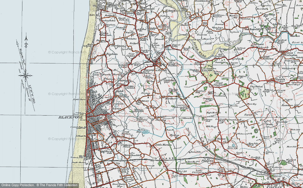 Old Map of Normoss, 1924 in 1924