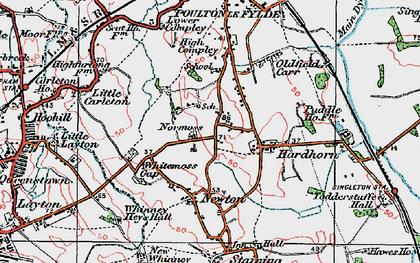 Old map of Normoss in 1924