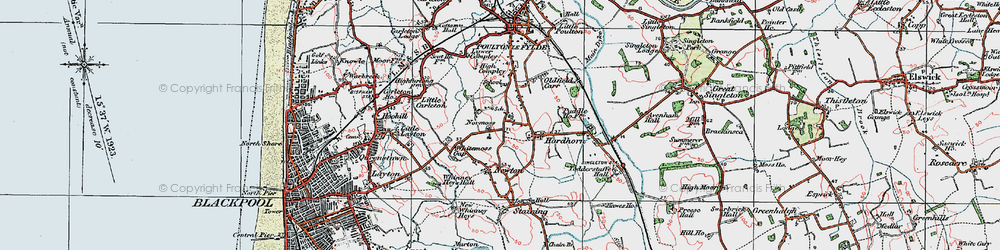 Old map of Normoss in 1924