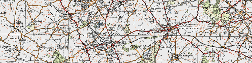 Old map of Norris Hill in 1921