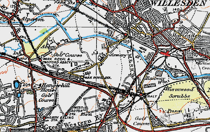 Old map of North Acton in 1920
